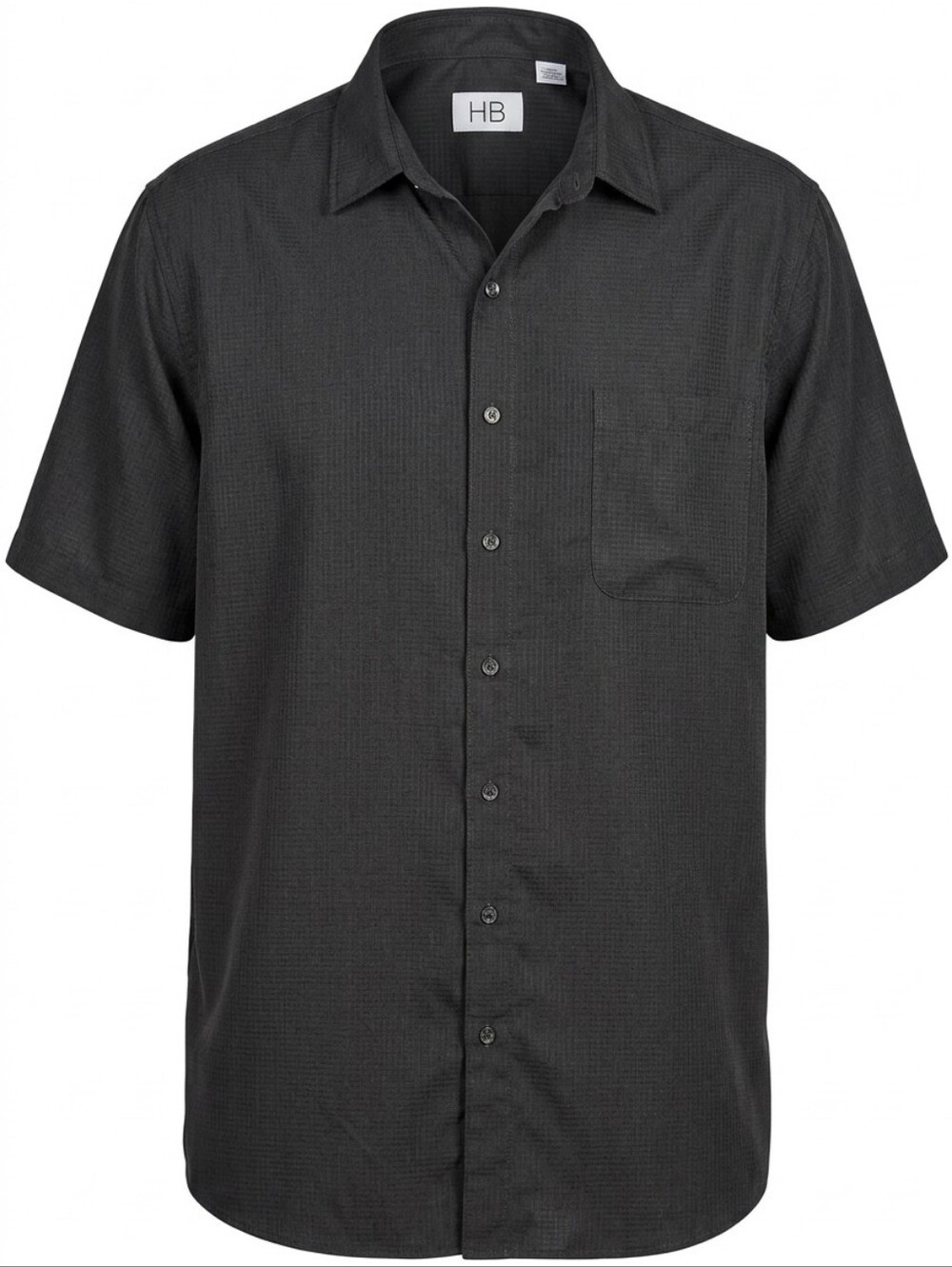 HB Men's Short-Sleeve Button-Up Shirt in Dark Gray
